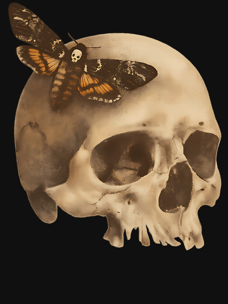Skull with Moth by CosmicBison