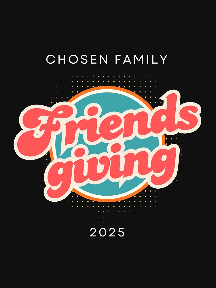 Friendsgiving Retro Circle Orange by Seeshellspace Designs