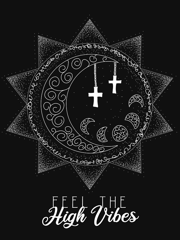 Moon Geometric Moon Phases High Vibes by AOCreativeProd