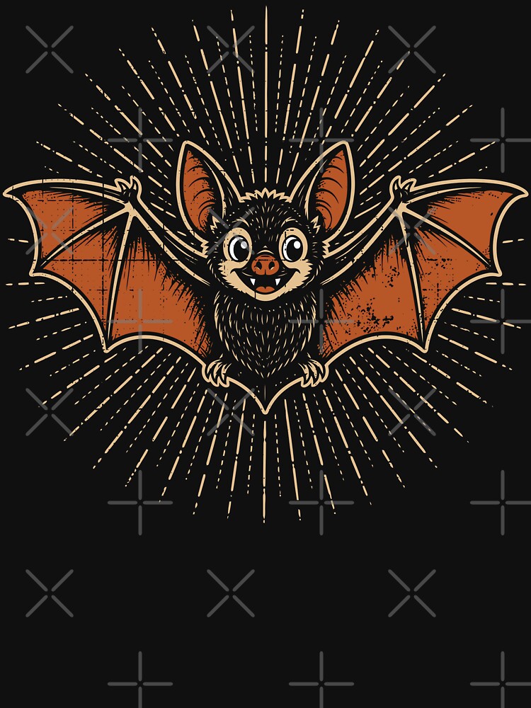 Vintage Bat Retro Spooky Season Distressed Halloween by Y-Vibes
