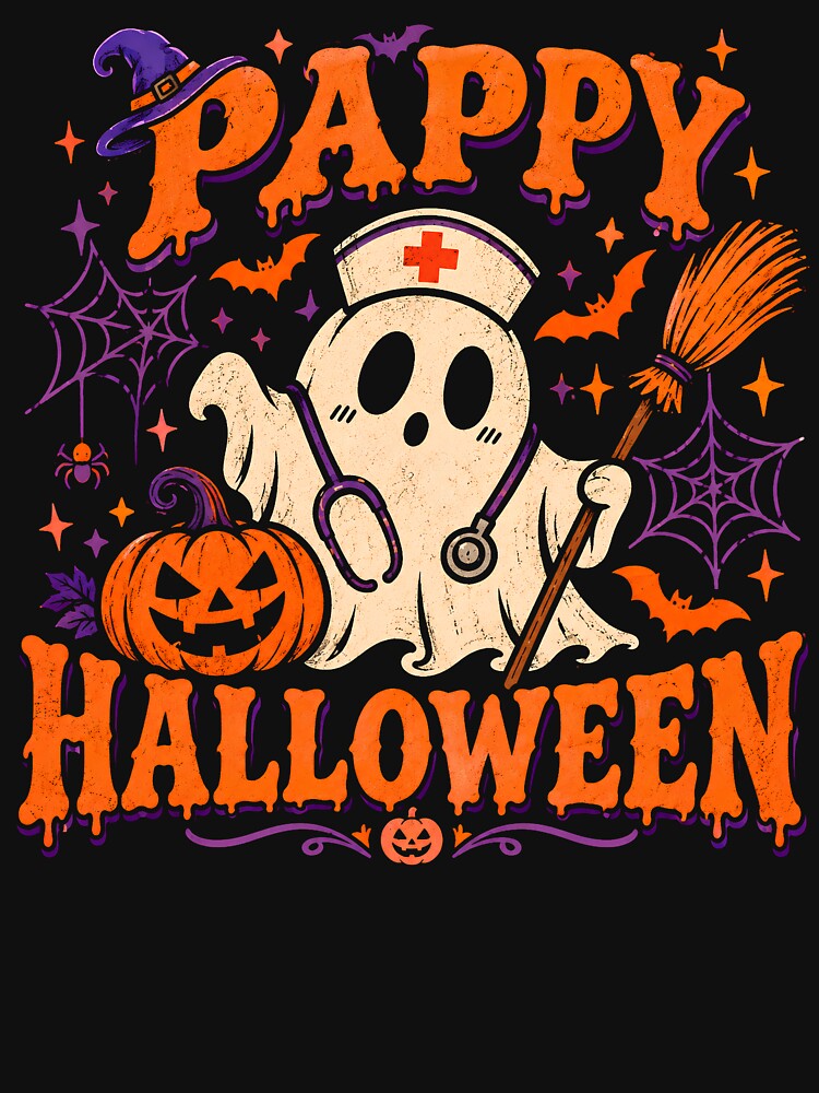 Halloween Nurse PNG, Cute Nurse Ghost Pumpkin Medical Halloween Design by Artbyrome