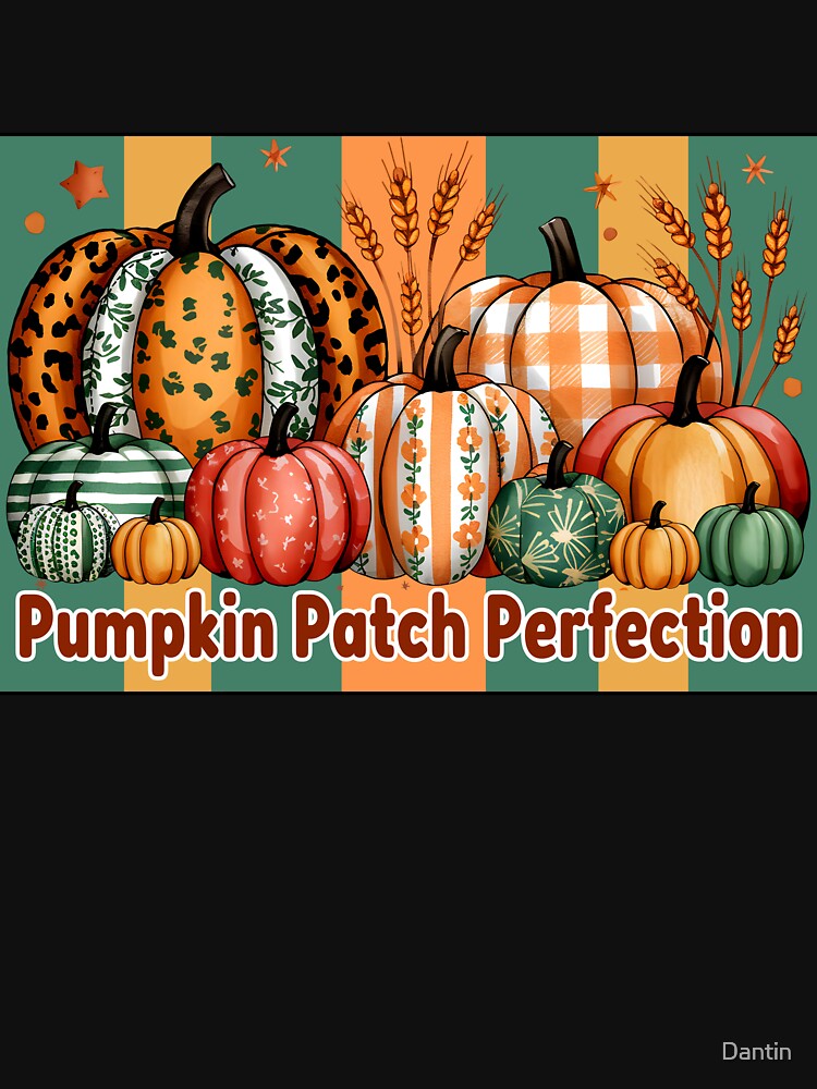 Pumpkin Patch Perfection – Cute Patterned Fall Pumpkin Design by Dantin