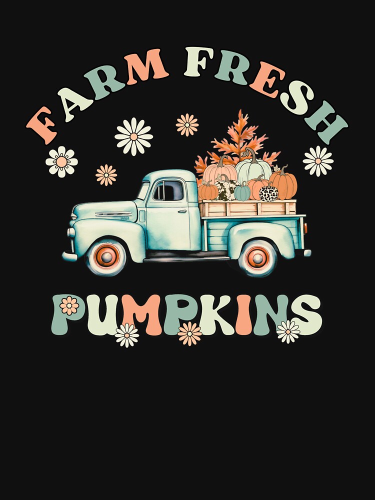 Farm Fresh Pumpkins Vintage Truck Fall Autumn by onthemovedesign