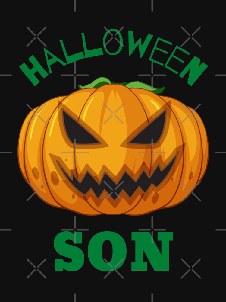 Halloween Son (in black) - Funny Halloween Pumpkin Head by CosmicStory