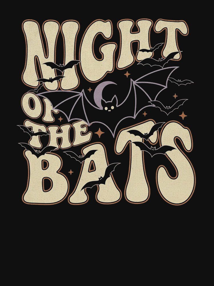 Retro Night Of The Bats Halloween Spooky Flying Bat Graphic by FestivityFinds