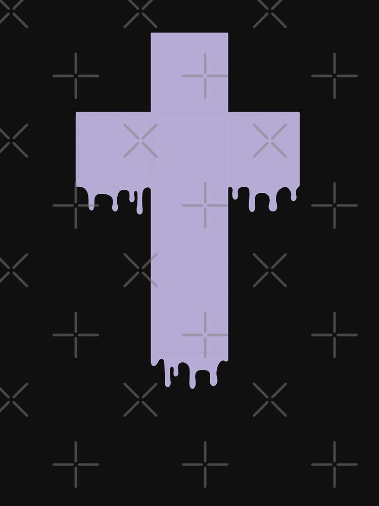 Pastel Goth Drippy Cross Purple/Lilac by eviebelleink