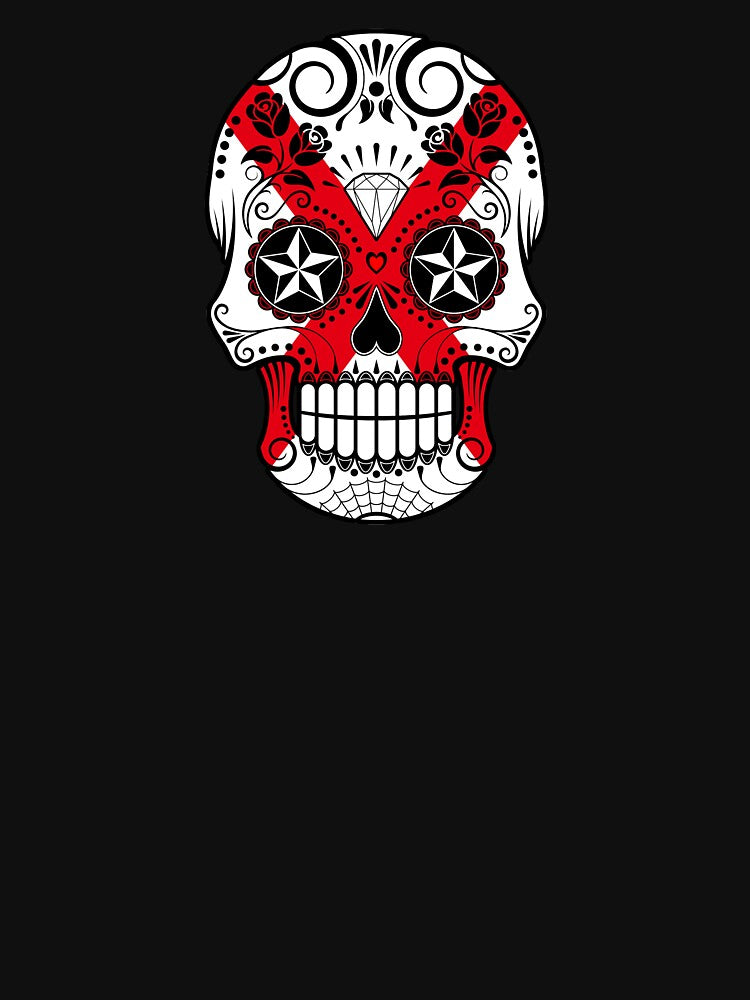 Sugar Skull with Roses and Flag of Northern Ireland by JeffBartels