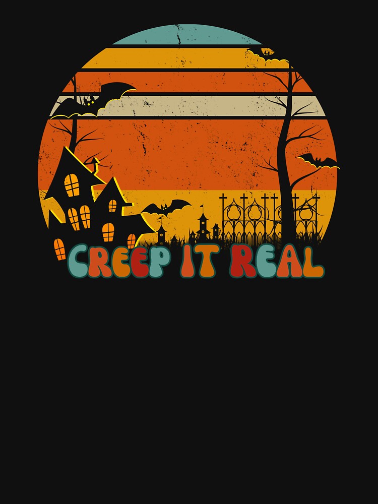 Creep It Real | Halloween | Spooky | Bats | Ghosts | Retro Halloween by ShoniwDesigns