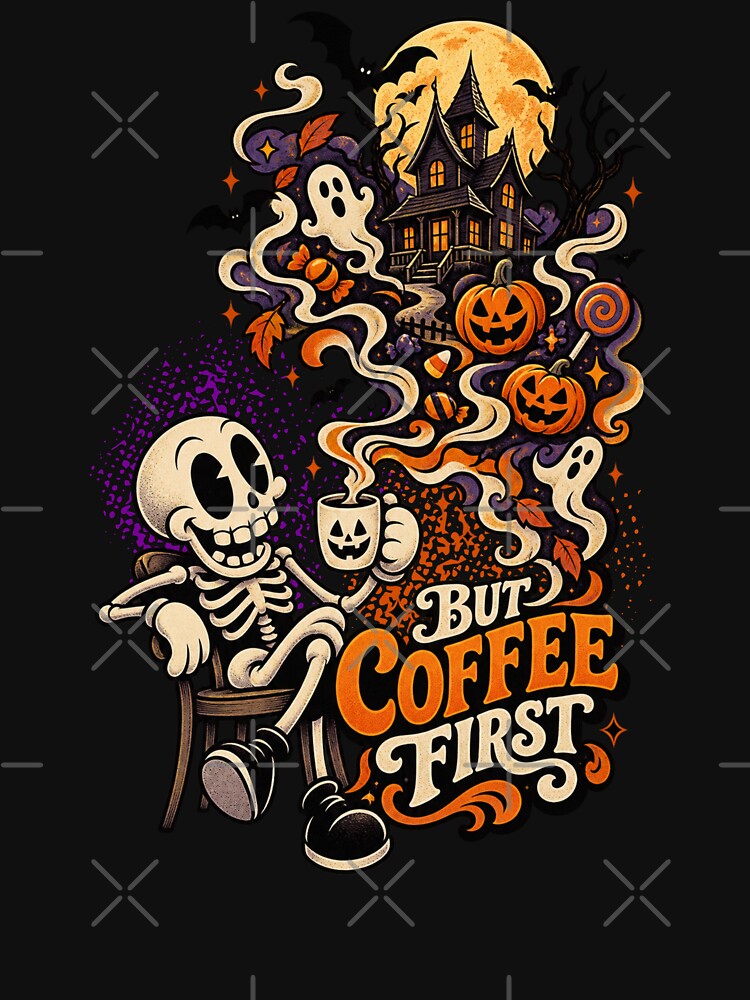 Halloween Skeleton Coffee But Coffee First by Nacho Average Designs