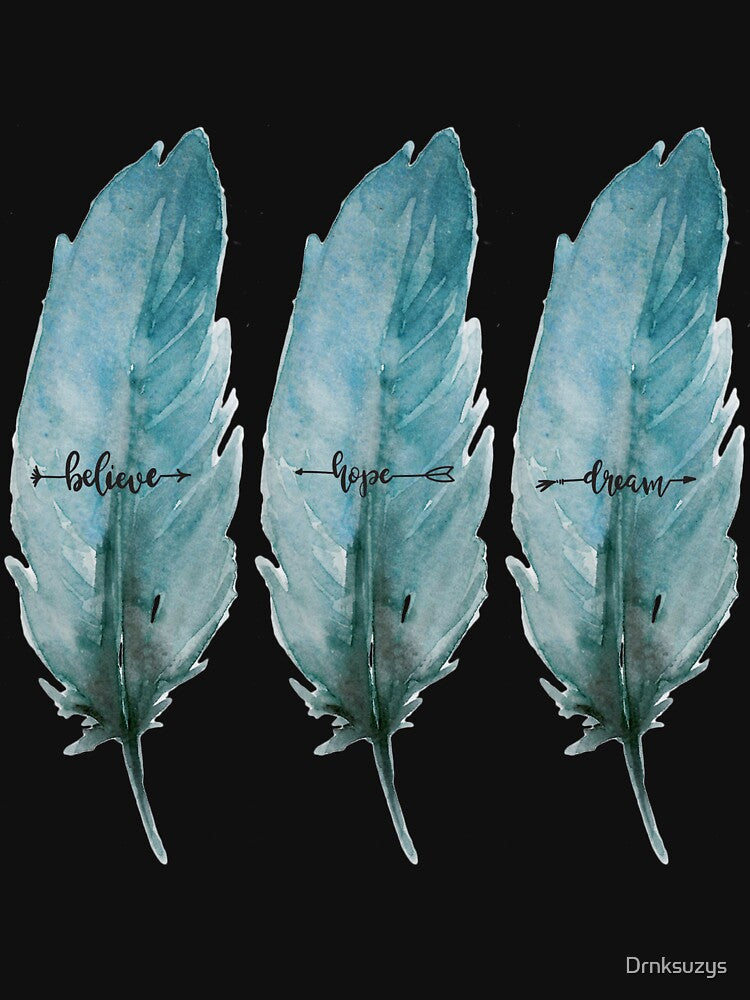 Farmhouse Blue Feathers Dream Believe Hope Fall by Drnksuzys