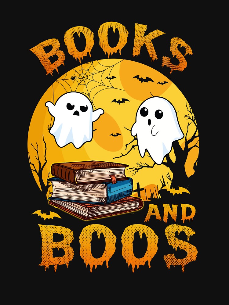 Books And Boos Halloween Ghost Book Reader Well-Read Person by AdellAddie