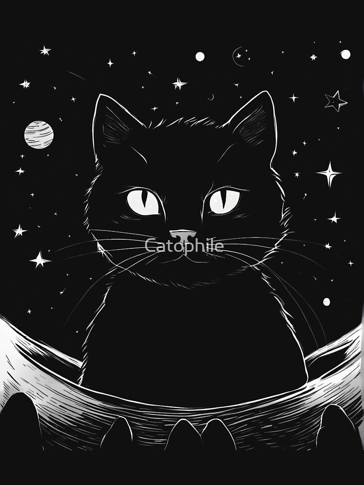 Black cat WITH STARS by Catophile