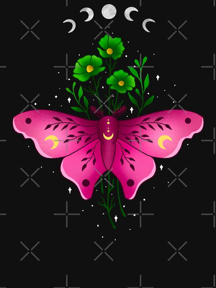 Celestial Moth and Floral by ethnicdrawing