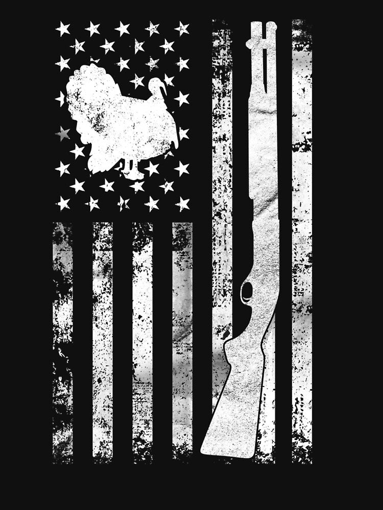 Turkey Hunting American Flag Hunting Gifts by taaddison50