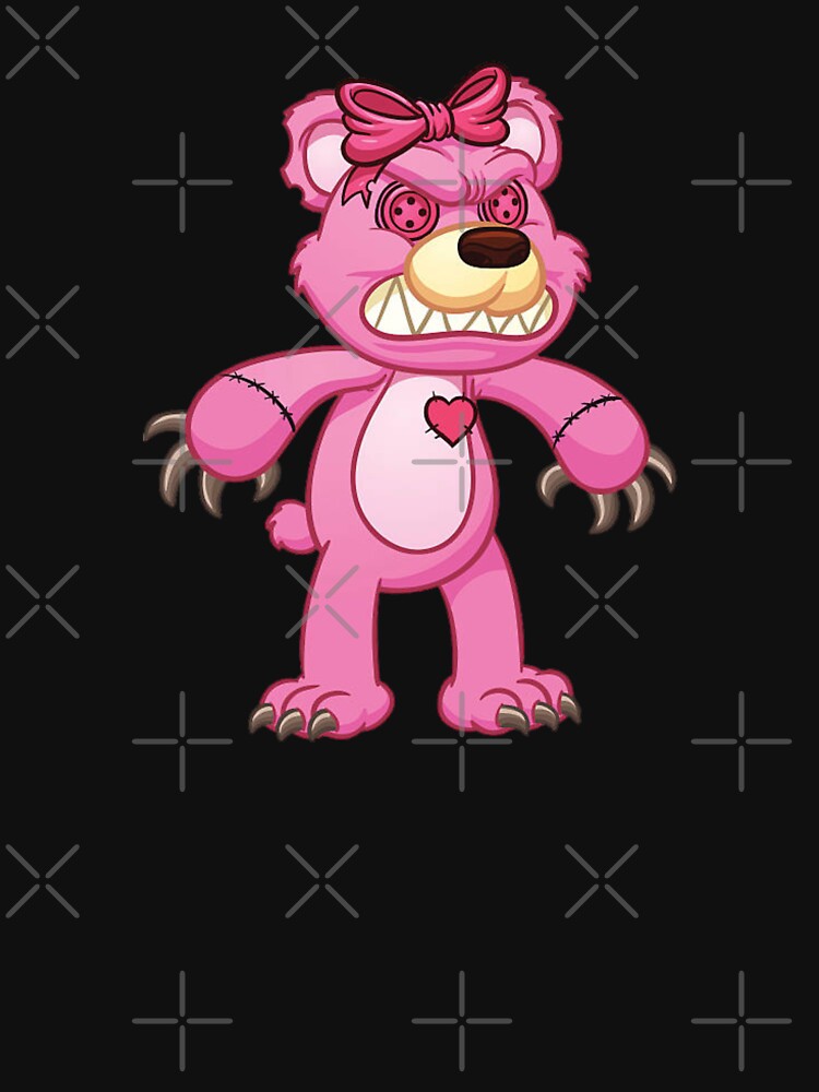 Zombie Creepy Kawaii Teddy Bear pink by Onewalkdesign