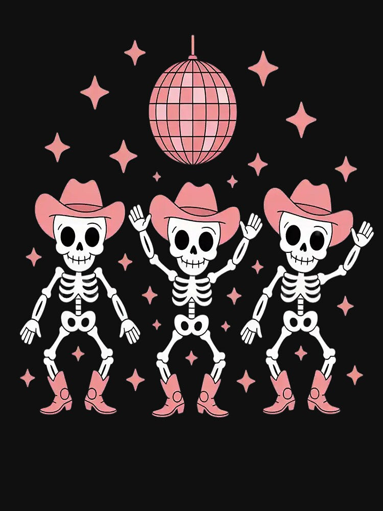 Dancing Skeletons Cowboy Hats Disco Ball Halloween Western by TeamLequid