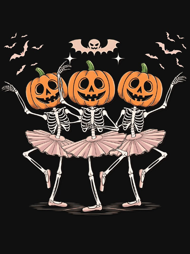 Ballet Pumpkin Skeleton Scary Halloween by Hotshots Design