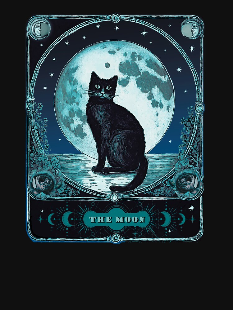 Mystical Cat Tshirt - Retro Aesthetic Tee for Cat Lovers by AnneGrayArt