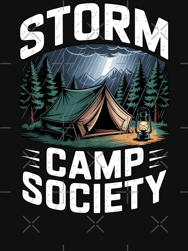 Rain Camping Storm Camp Society by MooonTees