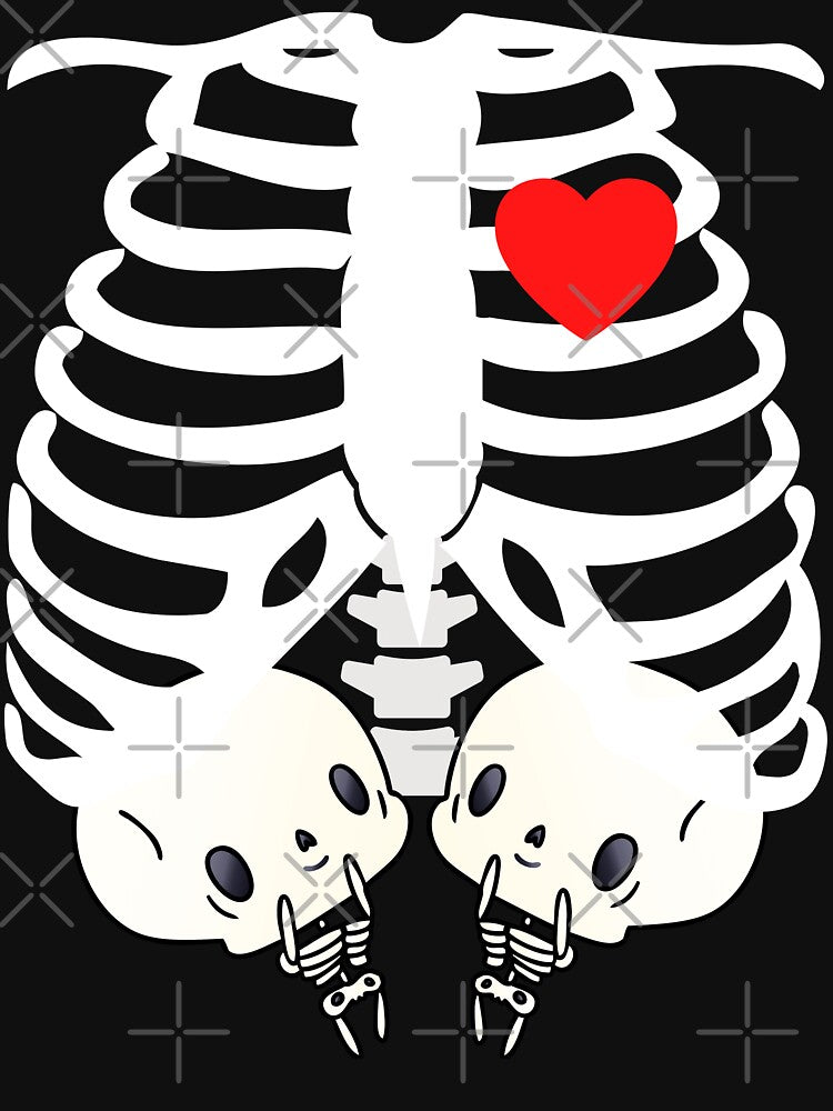Baby Twins Skeleton Ribcage - Pregnant Halloween by K-icon