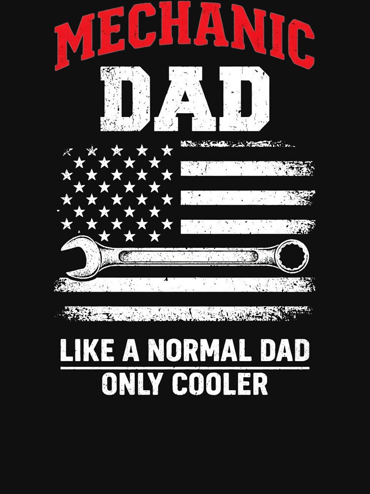 Mechanic Dad Vintage USA Flag Handyman Father's Day Car Men by clothesy7