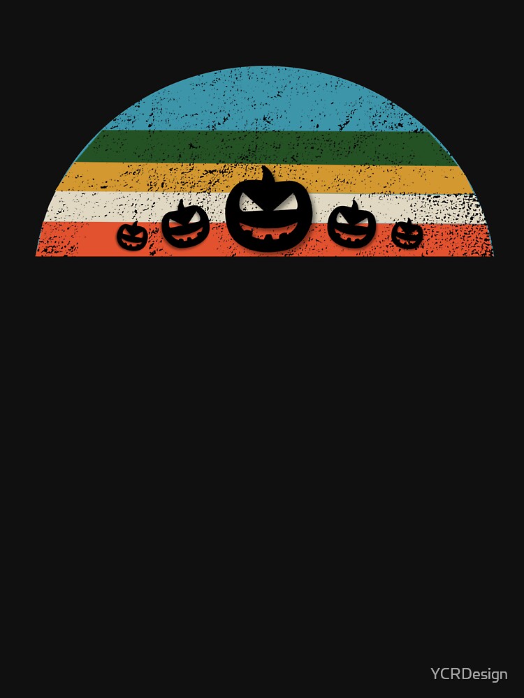 Halloween Retro Style Black Pumpkin by YCRDesign