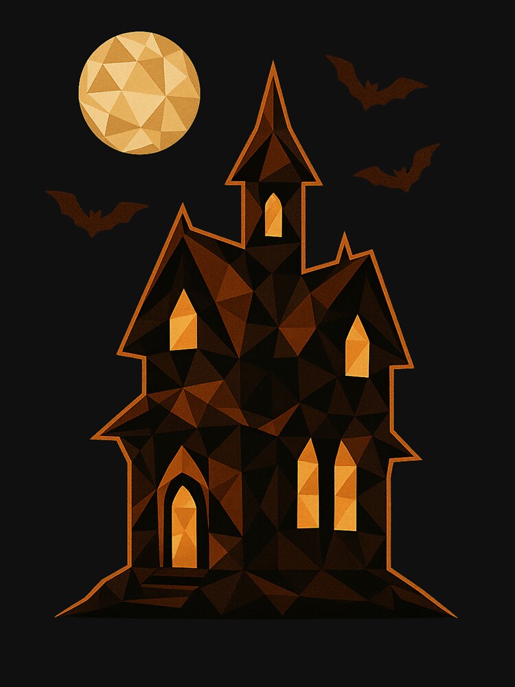 Diamond Haunted House with Bats and Moon - Halloween Night by anna2681