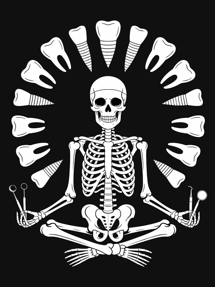 Funny Skeleton Yoga Dental Hygienist Dentist by lilensgavadur