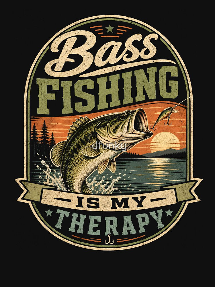 Bass Fishing, Funny Largemouth Angler by dfunky