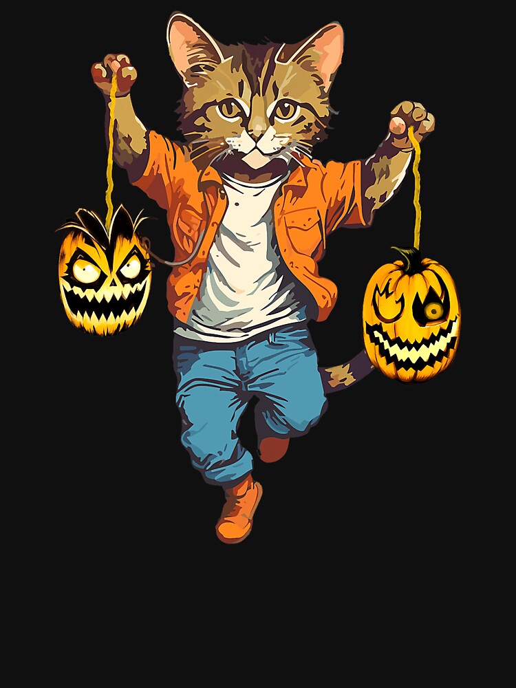 Cat Halloween Pumpkin Funny Cat Lover Costume halloween by Robertsonartist