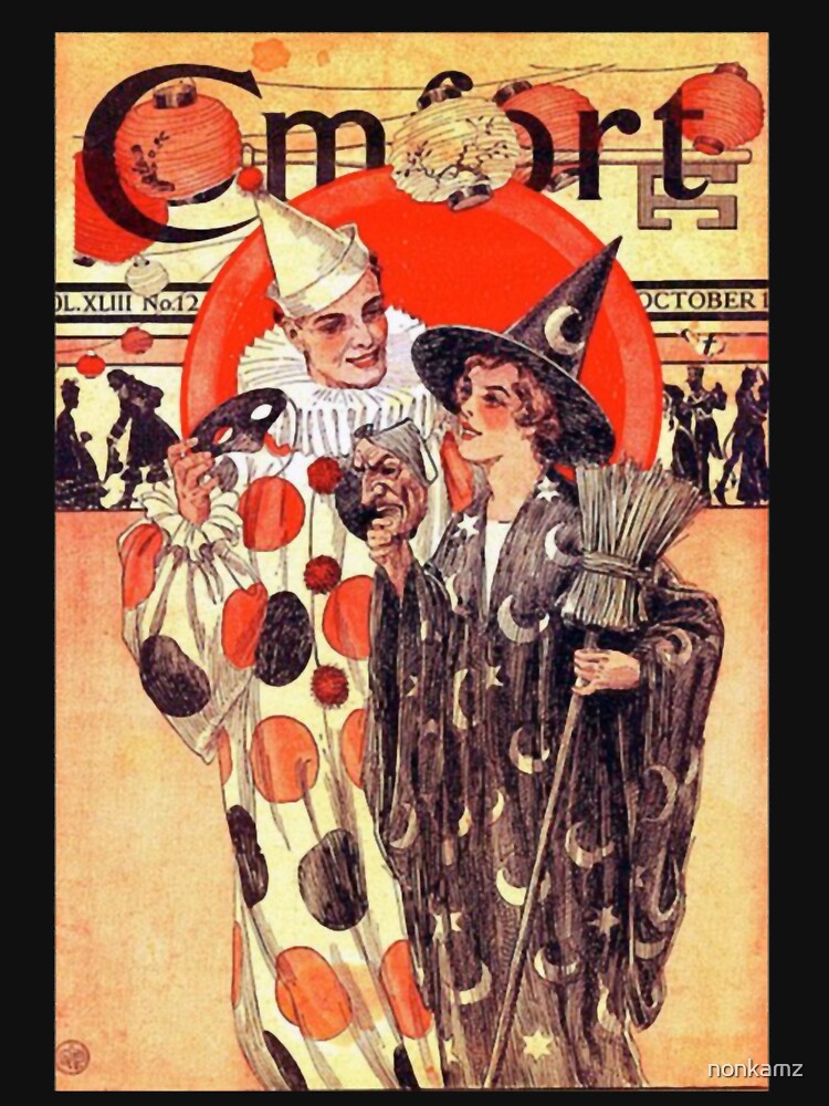 Vintage Halloween Couple Illustration by nonkamz
