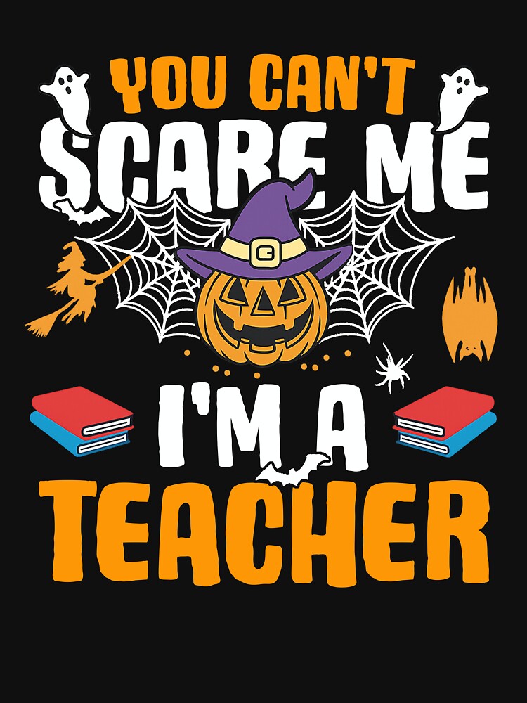 Funny Halloween Teacher Shirt with Pumpkin and Books by LashondaGreen89