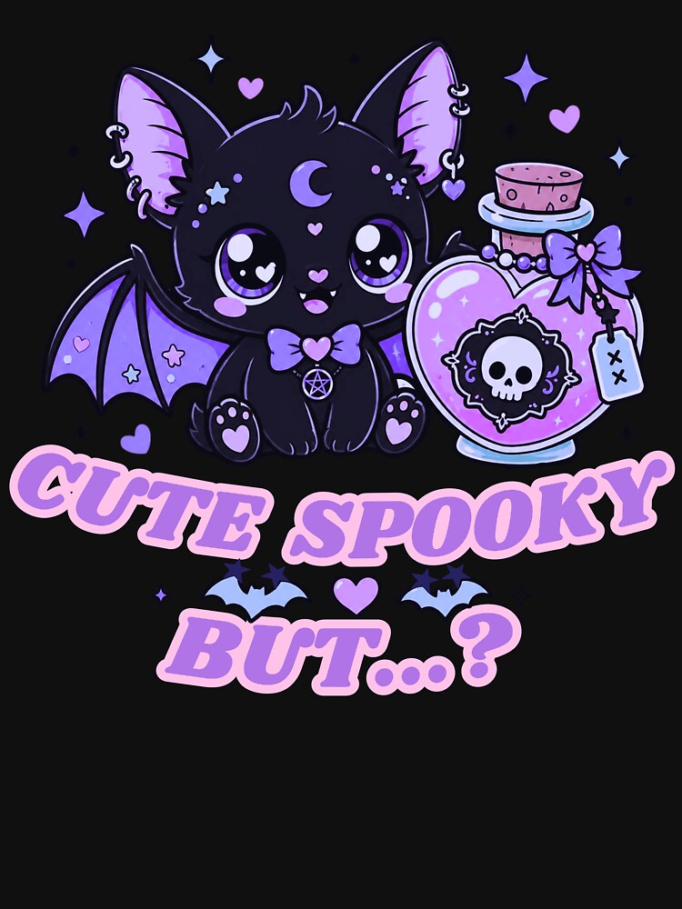 Cute Spooky But Pastel Goth Kawaii Bat Magic Potion Magic Aesthetic Art by W&RParadise