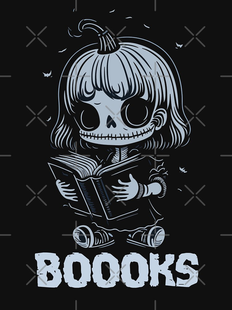 Boooks Skeleton Girl Reading a Book Halloween Ghost Girl by Peculiarts