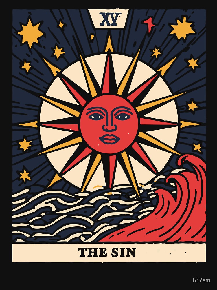 Red Sun Tarot Card T-Shirt Design 127sm by 127sm