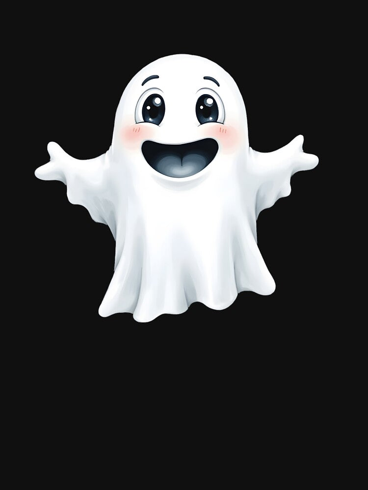 Cute Ghost Illustration – Kawaii Halloween Design by mybunnyparadise