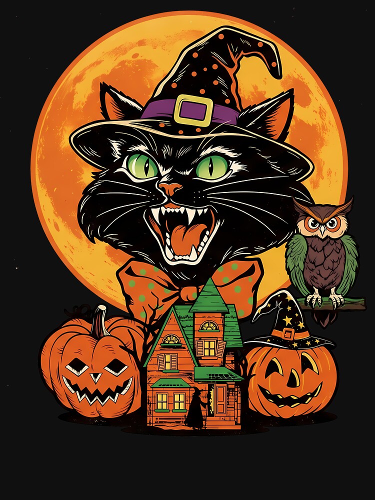 Vintage Halloween Black cat by Spooky Sugar
