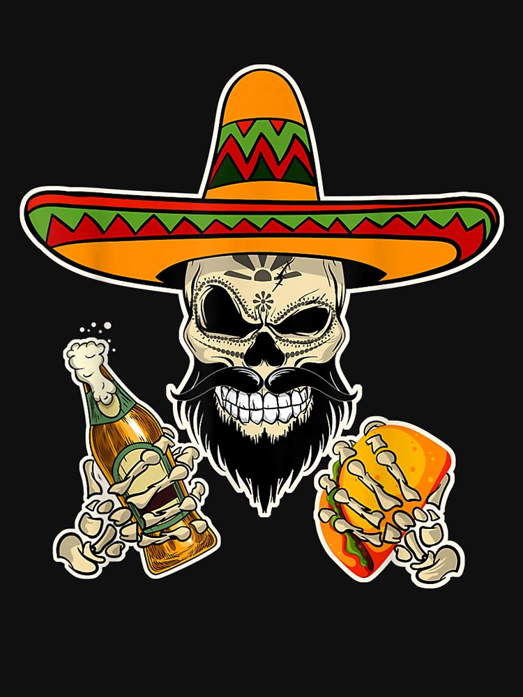 Mexican Sugar Skull With Tacos And Beer by beata155