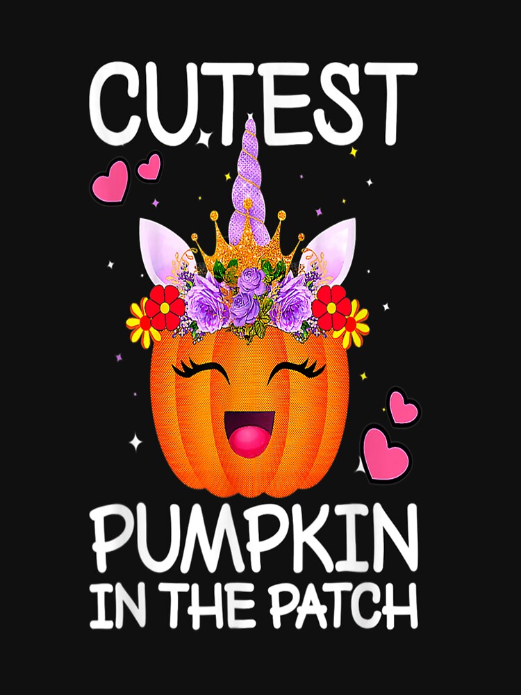 Cutest Pumpkin In The Patch Halloween Girls Kids Unicorn by beunique5