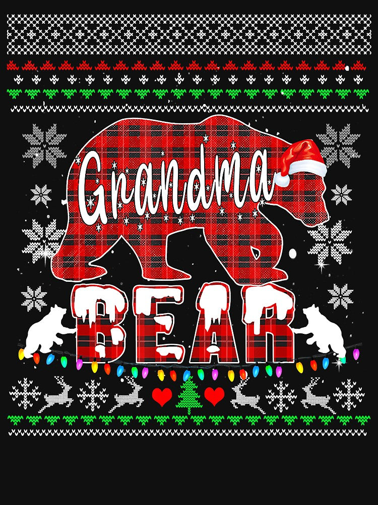 Ugly Grandma BEAR  Women Red Plaid Christmas Pajama Family by Michaelmansr572