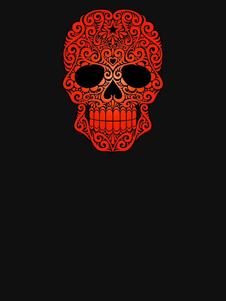 Red Swirling Sugar Skull by JeffBartels