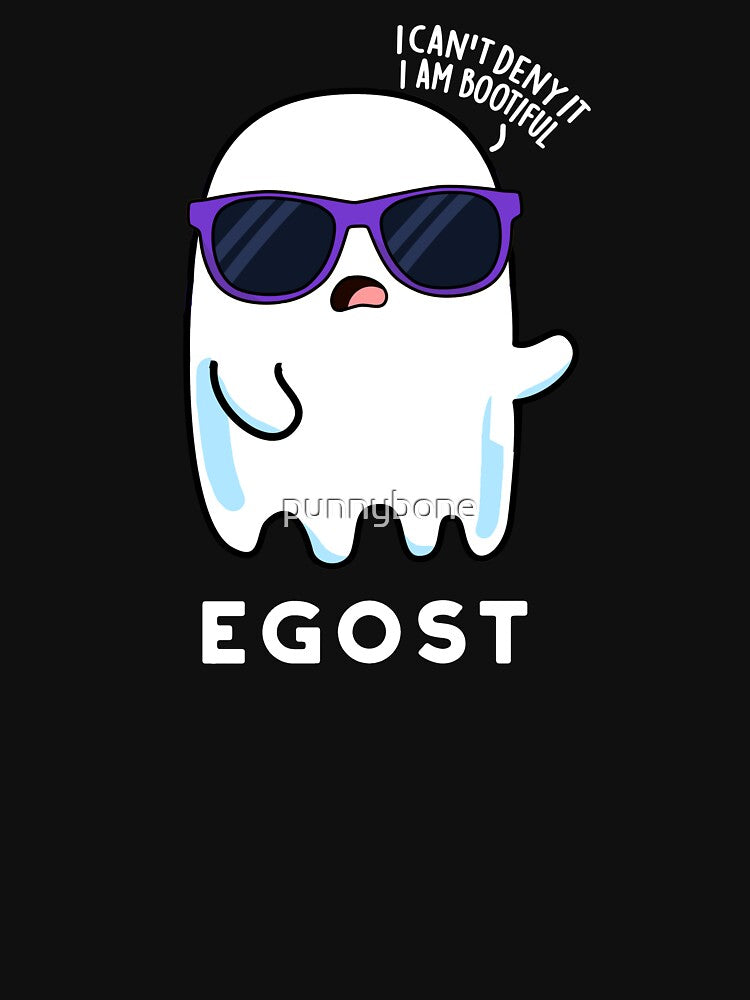 Egost Halloween Funny Ego Ghost Puns (Dark BG) by punnybone