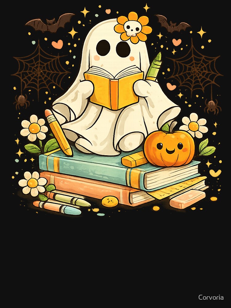 Preschool Teacher Halloween Gift Ghost Art by Corvoria