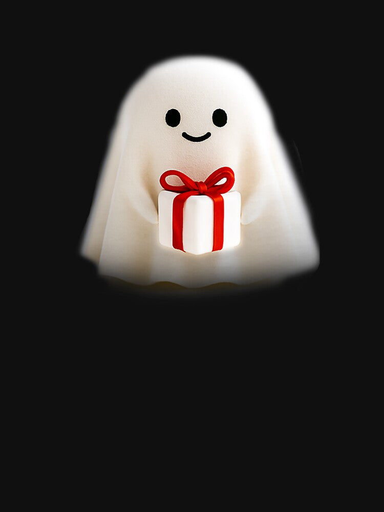Little ghost holding a gift box by FluffyGallery