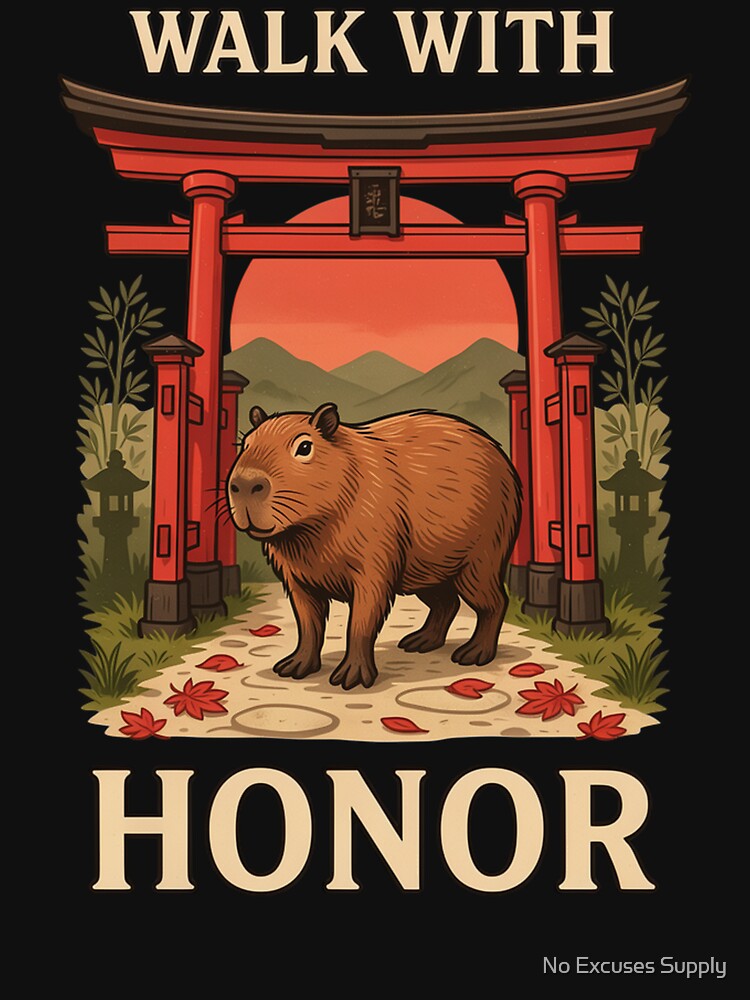 Walk With Honor Capybara – Vintage Stoic Zen Design by No Excuses Supply