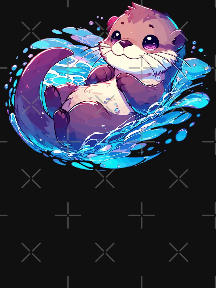 Kawaii Otter Bath Anime by TomFrontierArt