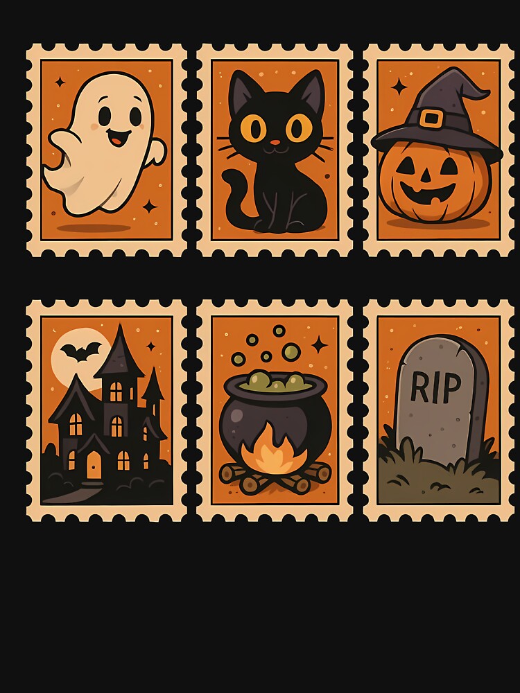 Halloween Retro Stamps by Funny Vintage Stickers And T-Shirts