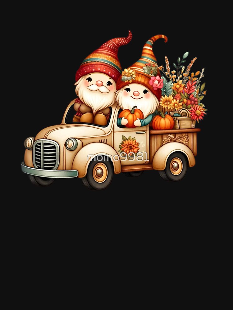 Autumn Gnomes in Vintage Truck - Fall Harvest Celebration by momo9981