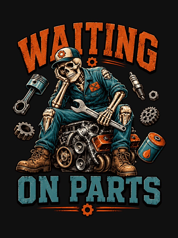 Waiting On Parts Skeleton Mechanic by netimdomains