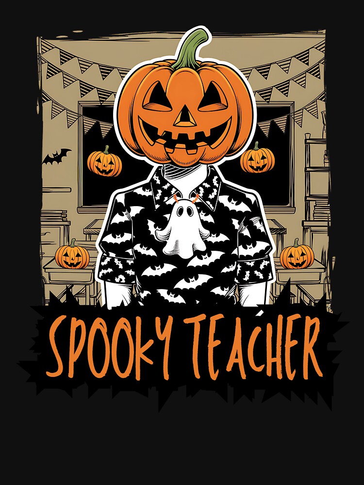 Spooky Teacher Halloween Pumpkin Head by masterdeer